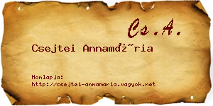 Csejtei Annamária névjegykártya