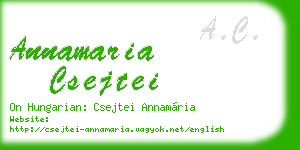 annamaria csejtei business card